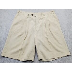 Bobby‎ Jones Chino Shorts Mens 38 Brown Lyocell Casual Relaxed Fit Pleated Front